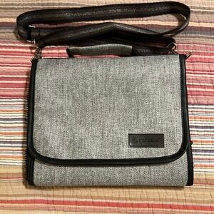 Monbebe Diaper Changing Station Organizer‎ Bag Travel Gray Herringbone Foldable
